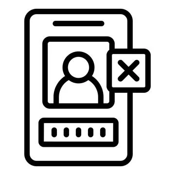 Smartphone showing user profile being deleted with password input Illustrazione stock