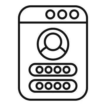 Smartphone showing user profile with password for login Stock Illustration