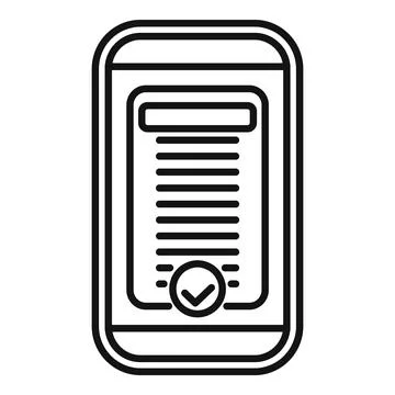 Smartphone showing validated checklist on screen icon Stock Illustration