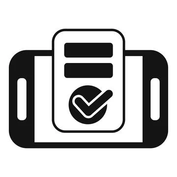 Smartphone showing validated online document icon Stockillustratie