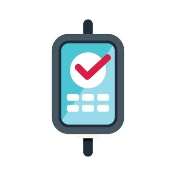 Smartphone showing validated transaction on screen Illustrazione stock