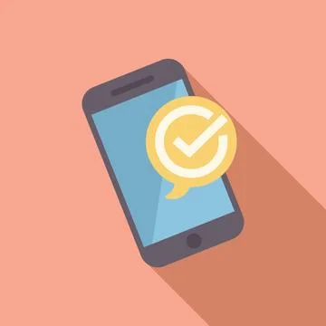 Smartphone showing validation check mark on screen Stock Illustration