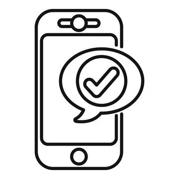 Smartphone showing validation message with check mark icon Stock Illustration
