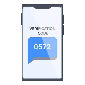 Smartphone showing verification code notification on screen 스톡 일러스트
