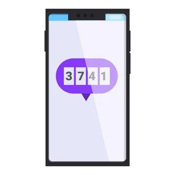Smartphone showing verification code on screen for two factor authentication 스톡 일러스트