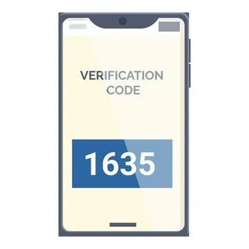 Smartphone showing verification code on screen for 2 step authentication Stock Illustration