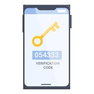 Smartphone showing verification code for two factor authentication Stock Illustration