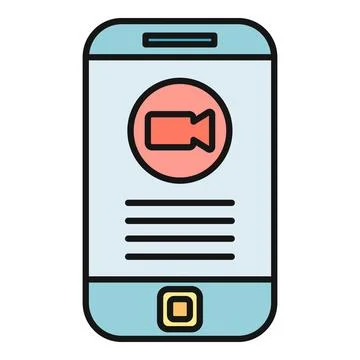 Smartphone showing video camera icon for recording video Illustrazione stock