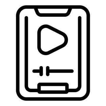 Smartphone showing video player interface with play button and progress bar Illustrazione stock