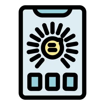 Smartphone showing voice assistant loading on screen with three buttons below Stock Illustration