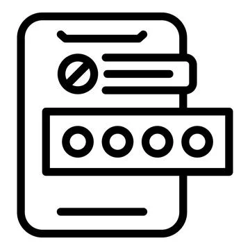 Smartphone showing wrong password error message icon Stock Illustration