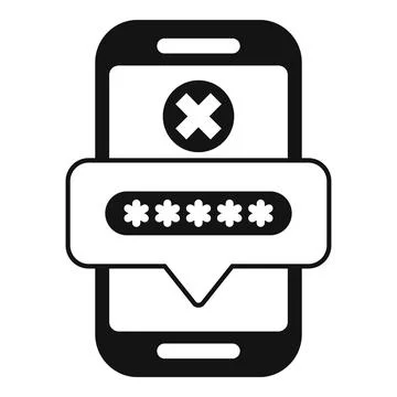 Smartphone showing wrong password notification icon Stock Illustration