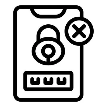 Smartphone showing wrong password with padlock icon Stock Illustration