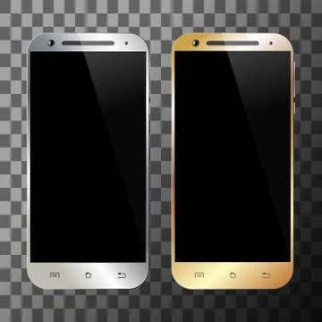 Smartphone silver gold Stock Illustration