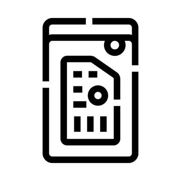 Smartphone with sim card icon for mobile communication Stock Illustration