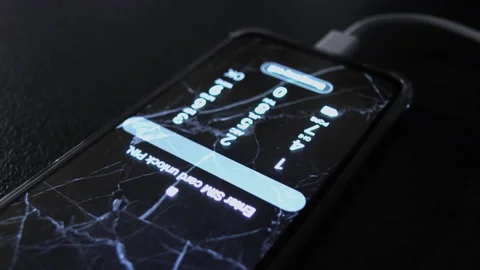 Smartphone SIM card unlocking with PIN Stock Footage 132765914