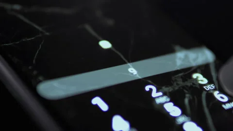 Smartphone SIM card unlocking with PIN Stock Footage 145234611