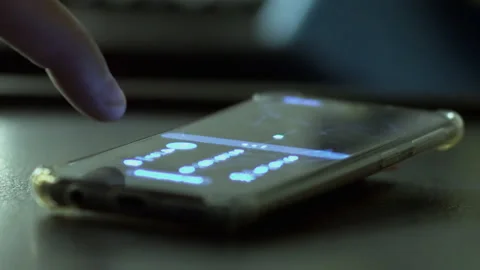 Smartphone SIM card unlocking with PIN Stock Footage 231065015