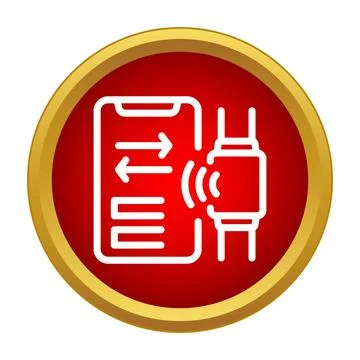 Smartphone smartwatch syncing data transfer connection icon Stock Illustration