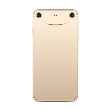 Smartphone with smiley face and two camera eyes Stock Illustration