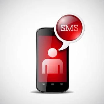 Smartphone with SMS chat box Stock Illustration