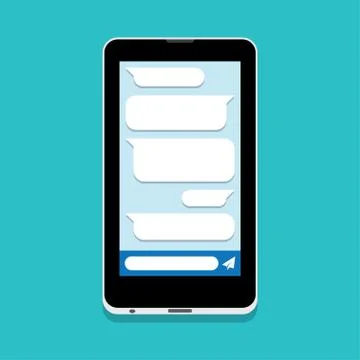 Smartphone sms chat Stock Illustration
