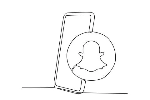 A Smartphone with a Snapchat icon Stock Illustration