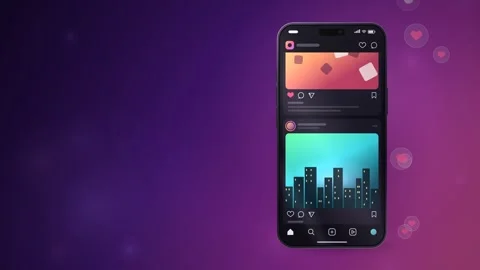 Smartphone Social Feed Infinite Scroll Seamless Loop Vidéo 347011023