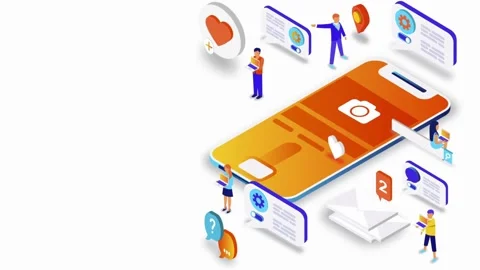 Smartphone with Social Media Interaction Elements Stock Footage 307104536