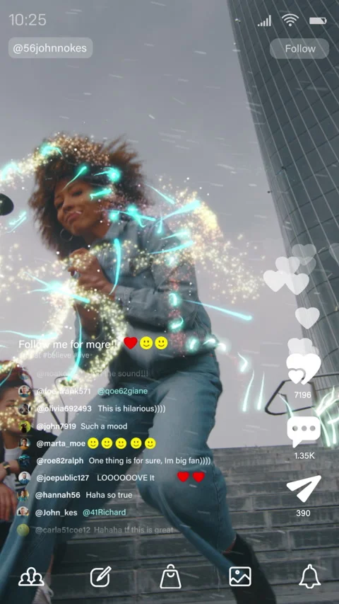Smartphone Social Media User Interface with Dancing Female Stock Footage 319832023
