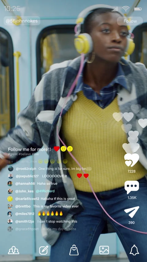 Smartphone Social Media User Interface with Dancing Female Stock Footage 319832045