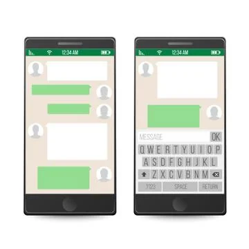 Smartphone. Social Network Concept. Vector. Messenger Window Design. Mobile App Stock Illustration