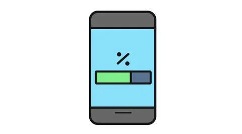 Smartphone software update and loading progress icon Иллюстрация
