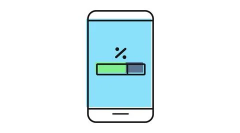 Smartphone software update and loading progress icon Illustration