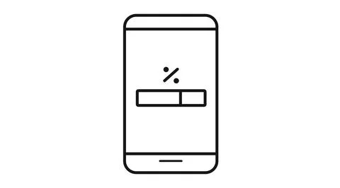 Smartphone software update and loading progress icon イラスト素材