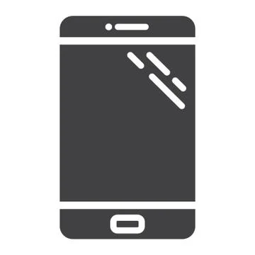 Smartphone solid icon, phone and touch screen 스톡 일러스트