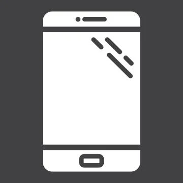 Smartphone solid icon, phone and touch screen 스톡 일러스트
