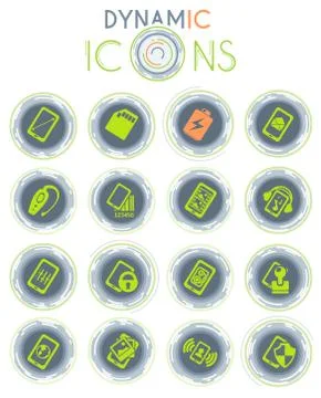 Smartphone, specifications and functions icons Illustrazione stock