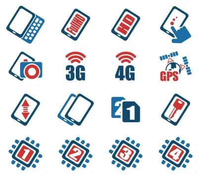 Smartphone,  specifications and functions Stock Illustration