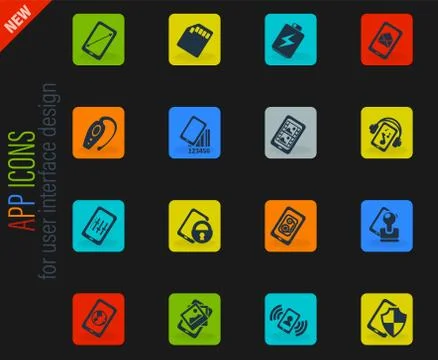 Smartphone, specifications and functions Illustrazione stock