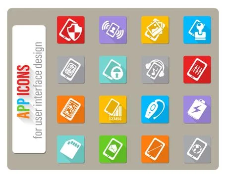 Smartphone, specifications and functions Stock Illustration