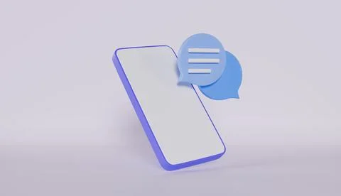 Smartphone with speech bubble chat message social media communication Иллюстрация
