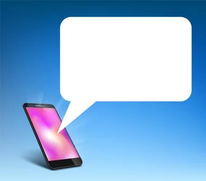 Smartphone with speech bubble chat on the screen. Stock Illustration