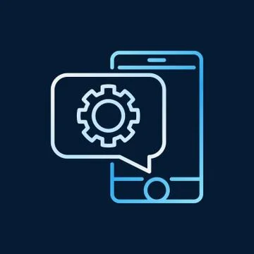 Smartphone with speech bubble vector colorful outline icon Stock Illustration
