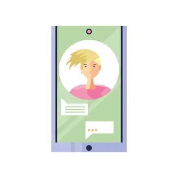 Smartphone with speech bubble on white background Stock Illustration
