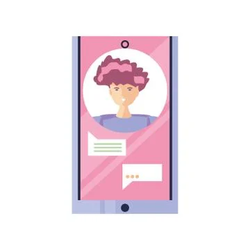 Smartphone with speech bubble on white background Stock Illustration