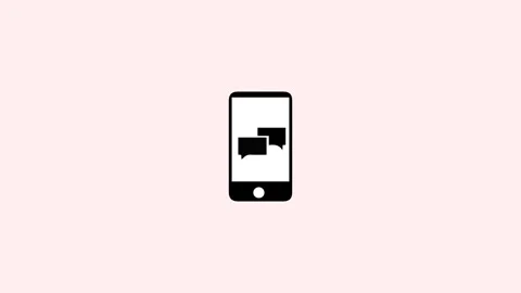 Smartphone with speech bubbles neon icon Stock Footage 292370490