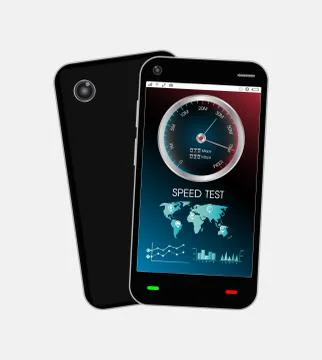 Smartphone with speed test interface Stock Illustration