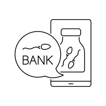 Smartphone sperm jar icon. Simple line, outline vector of artificial Stock Illustration