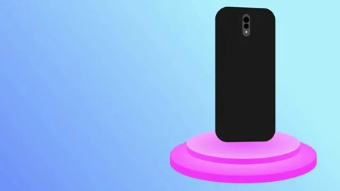 Smartphone Spinning on Stand with Empty Space for Text Video stock 277346168